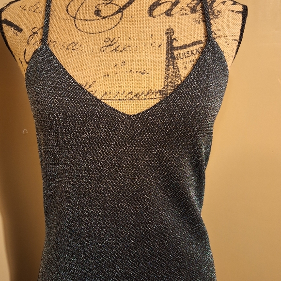 ⭐️3/$20 Sparkling Silver Zara Mini Stretch Dress Sz Med - Picture 2 of 9